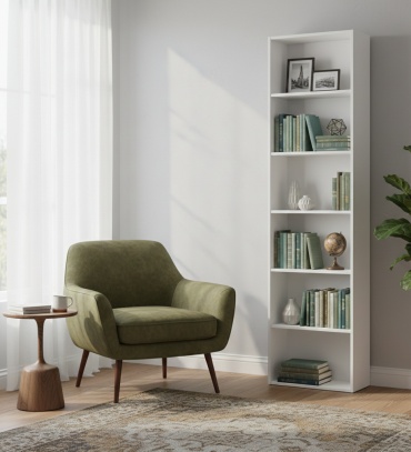 Стеллаж напольный Шатура Rimini G7C-01.DR, 24.8x60x232.6 см, белый