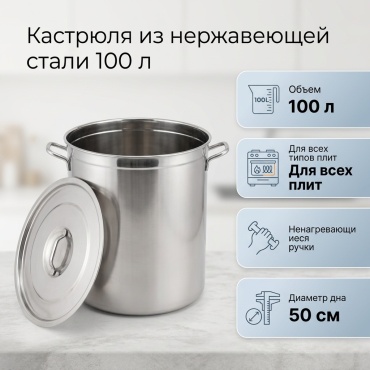 Кастрюля 100 л, 360465875 нержавеющая сталь