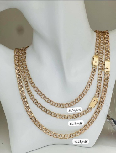 DARI GOLD 63636 длина 55 см, вес 20.08 г золото, плетение бисмарк