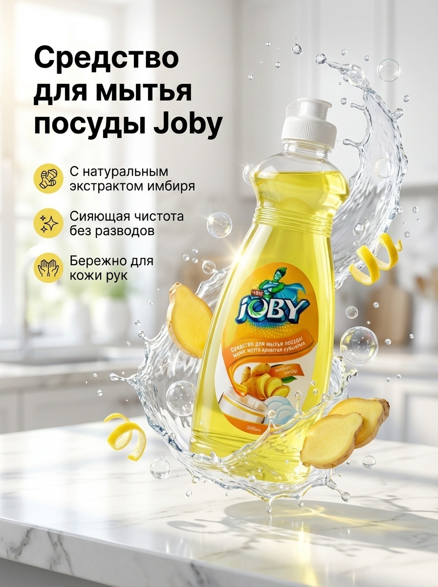 Средство для мытья посуды Joby, имбирь, 300 мл