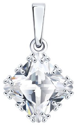 Подвеска SOKOLOV 94033399 вес 0.7 г серебро, фианит