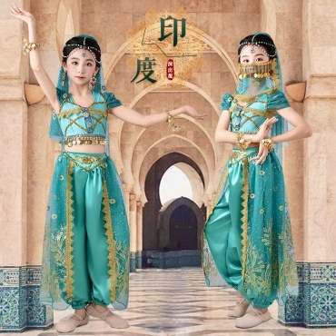 Карнавальный костюм Жасмин, Индийский, Восточный бирюзовый