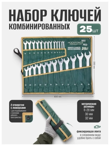 ROCKFORCE набор ключей комбинированный 32 мм RF-5261P Premium, 25 шт