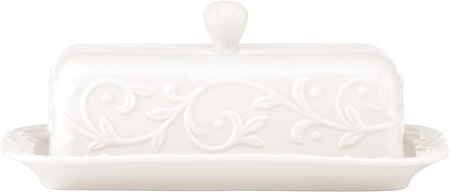 Lenox масленка Opal Innocence Carved 826012 прямоугольная 1 шт, фарфор