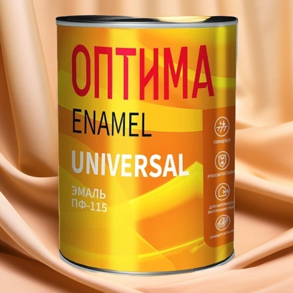 Оптима эмаль глянцевая Universal ПФ-115 0.9 кг, тон белый