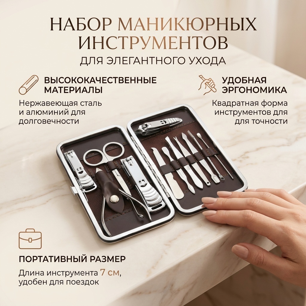 Набор маникюрных инструментов 12 шт