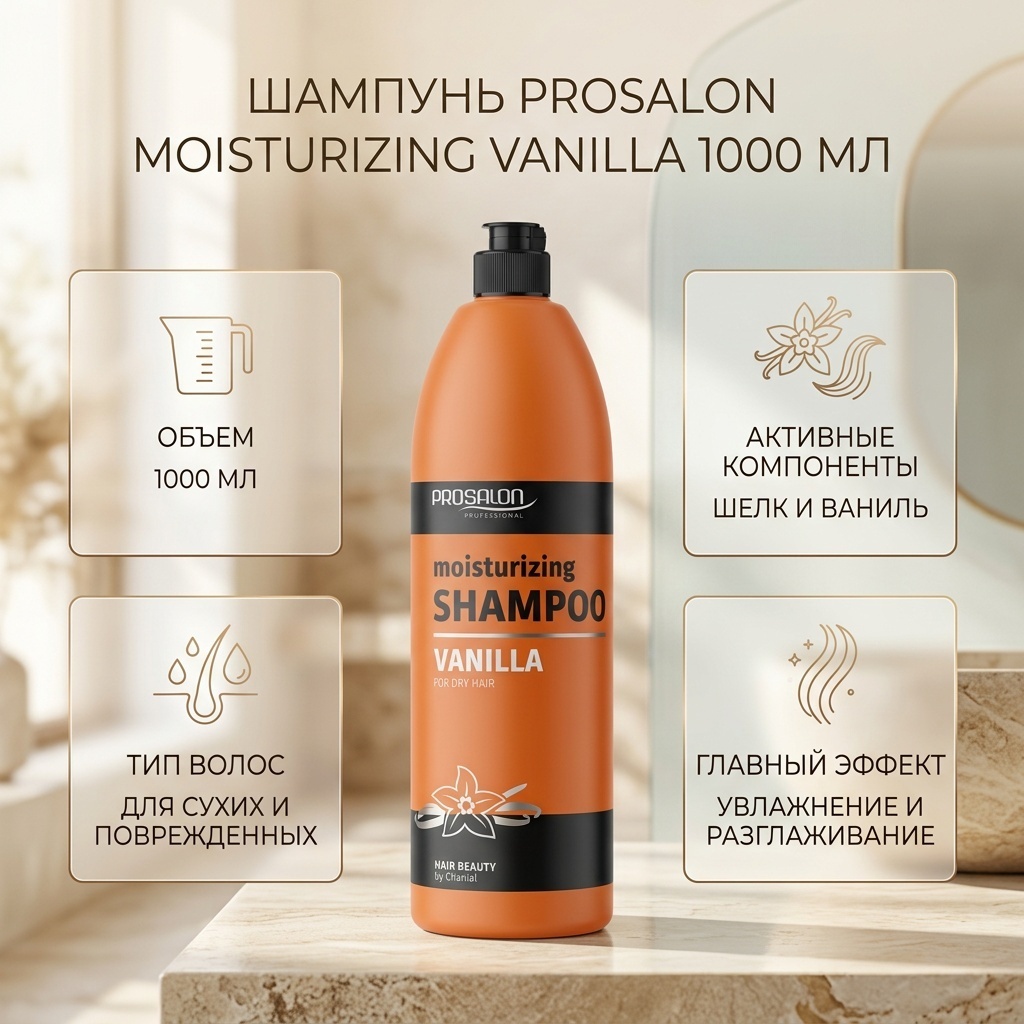 Prosalon Prosalon Moisturizing Vanilla шампунь 1000 мл шампунь 1000 мл