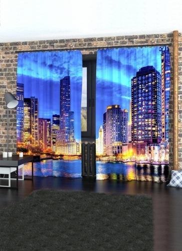 Комплект Натали 300x260 см 2 шт, габардин, синий