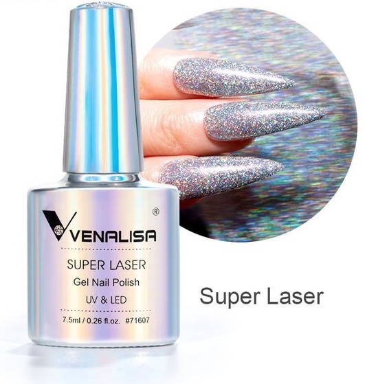 Venalisa гель-лак Призма Super Laser серебро камуфлирующее 7.3 мл