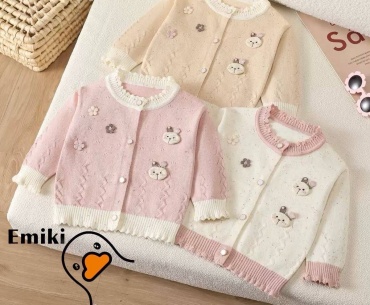 Кофточка Emiki бежевый, розовый