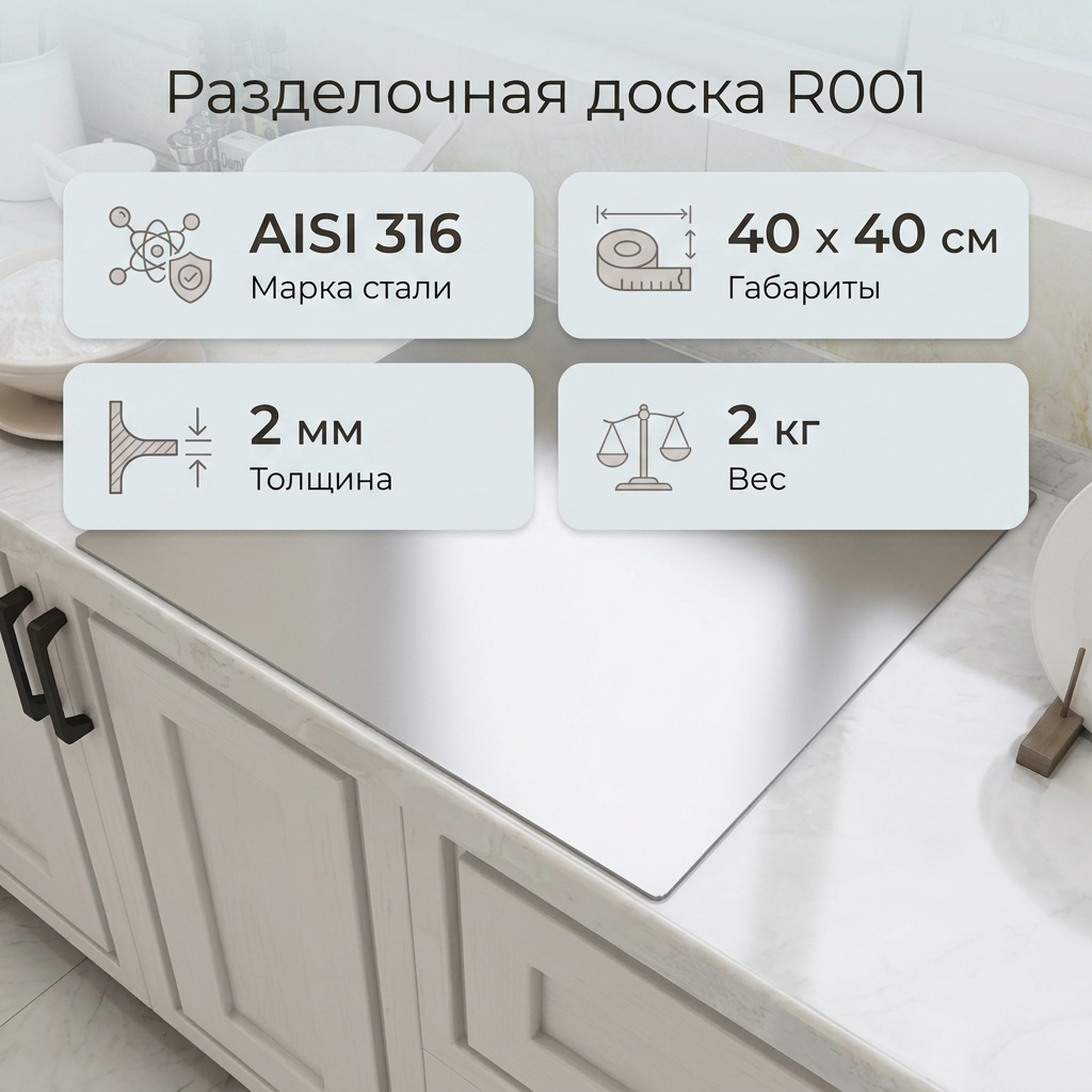Разделочная доска R001 1 шт, нержавеющая сталь