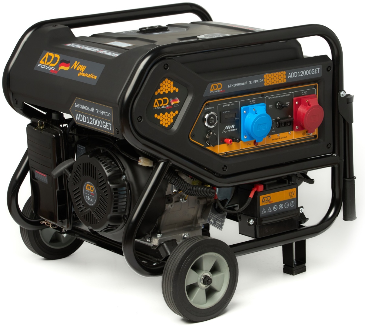 Электростанция бензиновая ADD Power 7.8 кВт 3 (380/220 В), ADD12000G