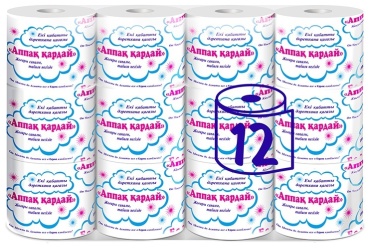 Белоснежка туалетная бумага 2-слойный 12 шт, макулатура