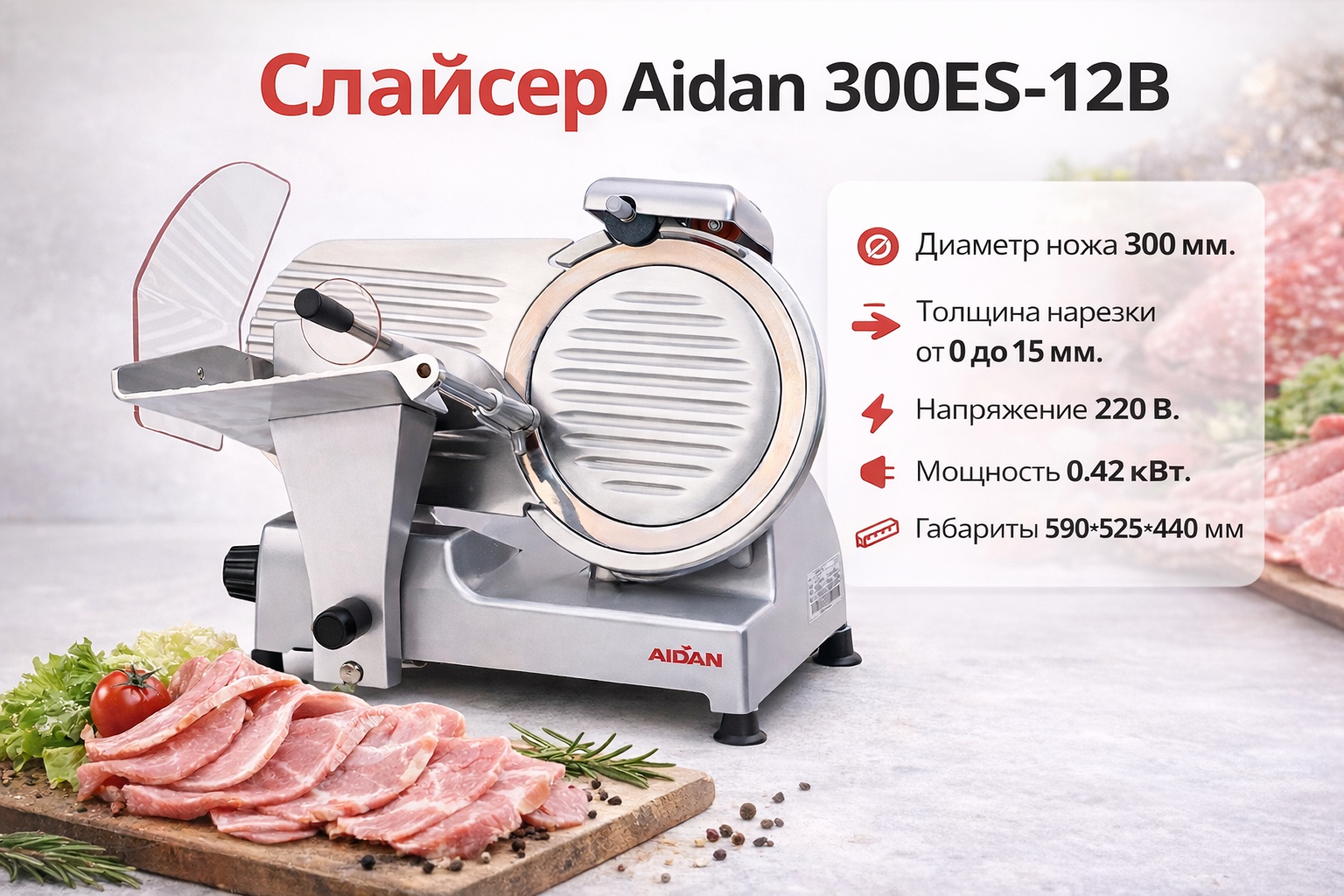 Aidan слайсер 300ES-12B, нерж.сталь
