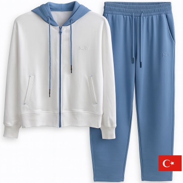 Повседневный костюм New Color белый, голубой