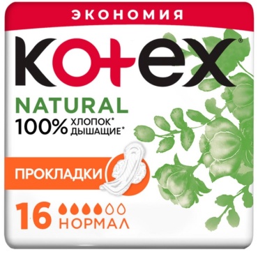 Kotex прокладки Прокладки Kotex Natural, нормал 16 шт