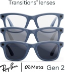 Смарт-очки Ray-Ban META WAYFARER (Gen 2) Shiny Cosmic Blue/Clear to Sapphire Transitions 50-22 синий