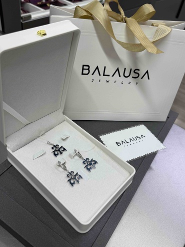 Balausa Jewelry Е233(7) вес 8 г серебро, фианит, эмаль