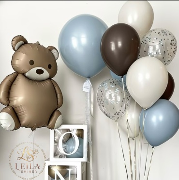 Набор воздушных шаров Leila Shine Набор из 12 шт, синий, бежевый, коричневый