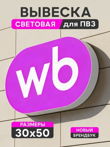 Световой короб Таблички и наклейки Наше Будущее Вывеска для ПВЗ ВБ Кнопка 2026 50x30 см