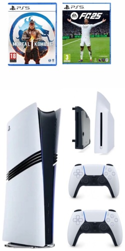 Sony PlayStation 5 Pro + Dualsense + Дисковод + FC 25 + Mortal Kombat 1