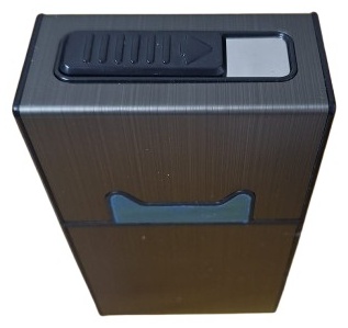 Портсигар Портсигар-зажигалка 52553 для сигарет черный с зарядкой USB 10х6 см 10 x 6 см влагозащитный корпус, с зажигалкой