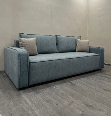 Диван TURAN HOME Elaks, 240х107 см, обивка велюр, серый
