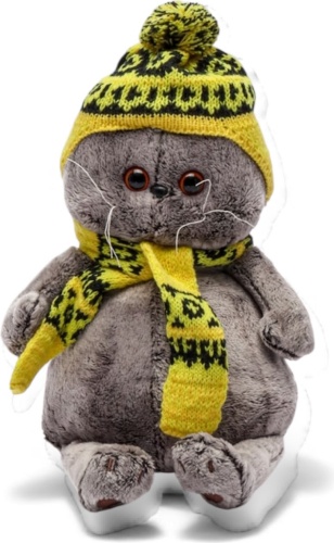 Мягкая игрушка Кот Басик Basil в шапке и шарфе, 40 см