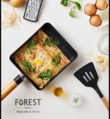 Сковорода Happycall Happycall Forest Wood 21 см с антипригарным покрытием, нержавеющая сталь