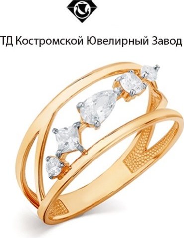 ТД Костромской Ювелирный Завод 12000898-1 размер 17 вес 2.05 г золото, фианит