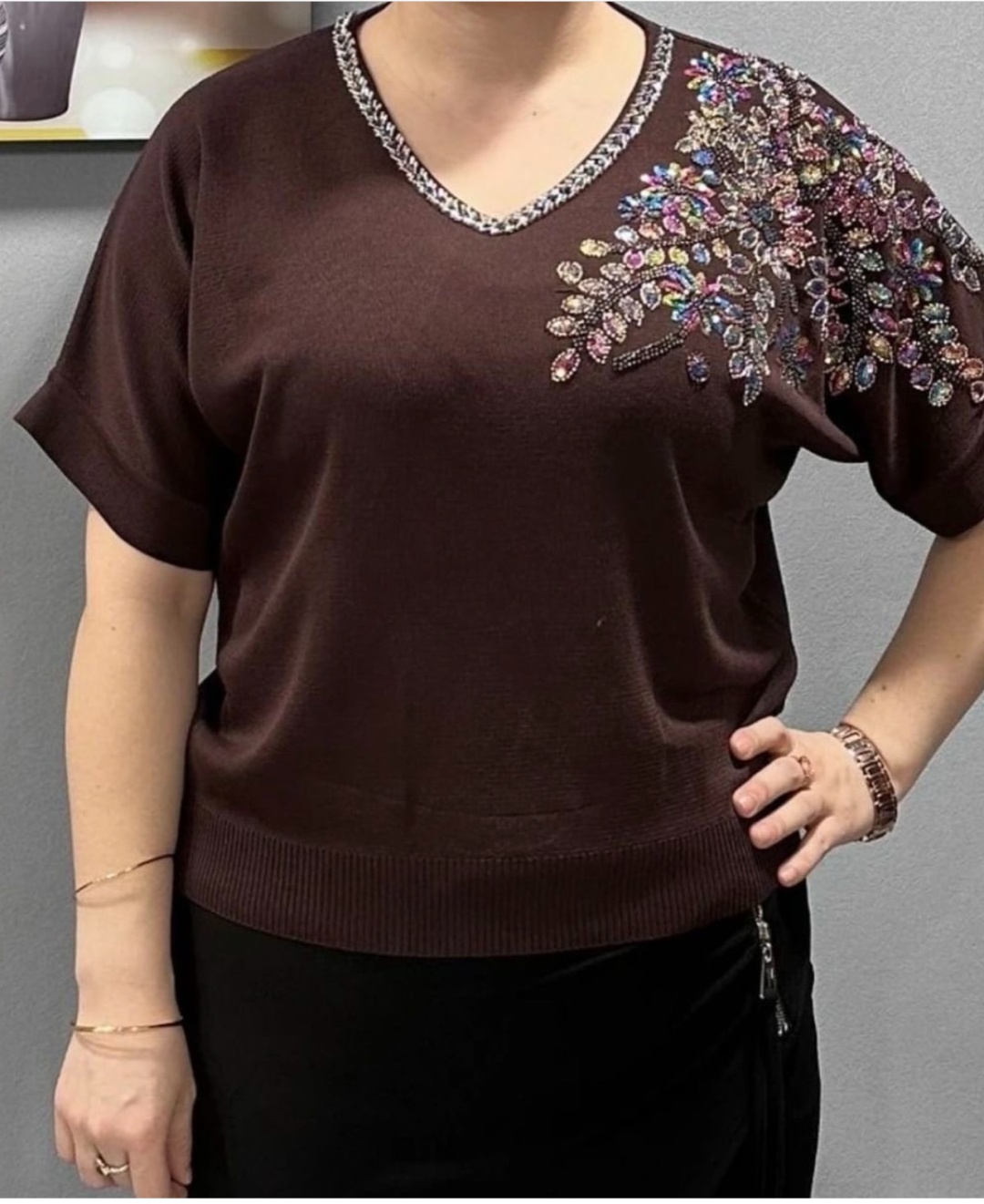 Кофта Exclusive model коричневый