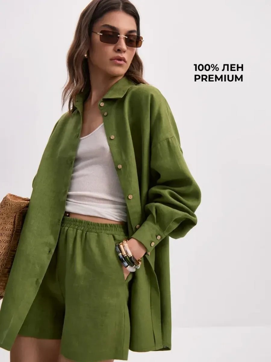 Повседневный костюм зеленый