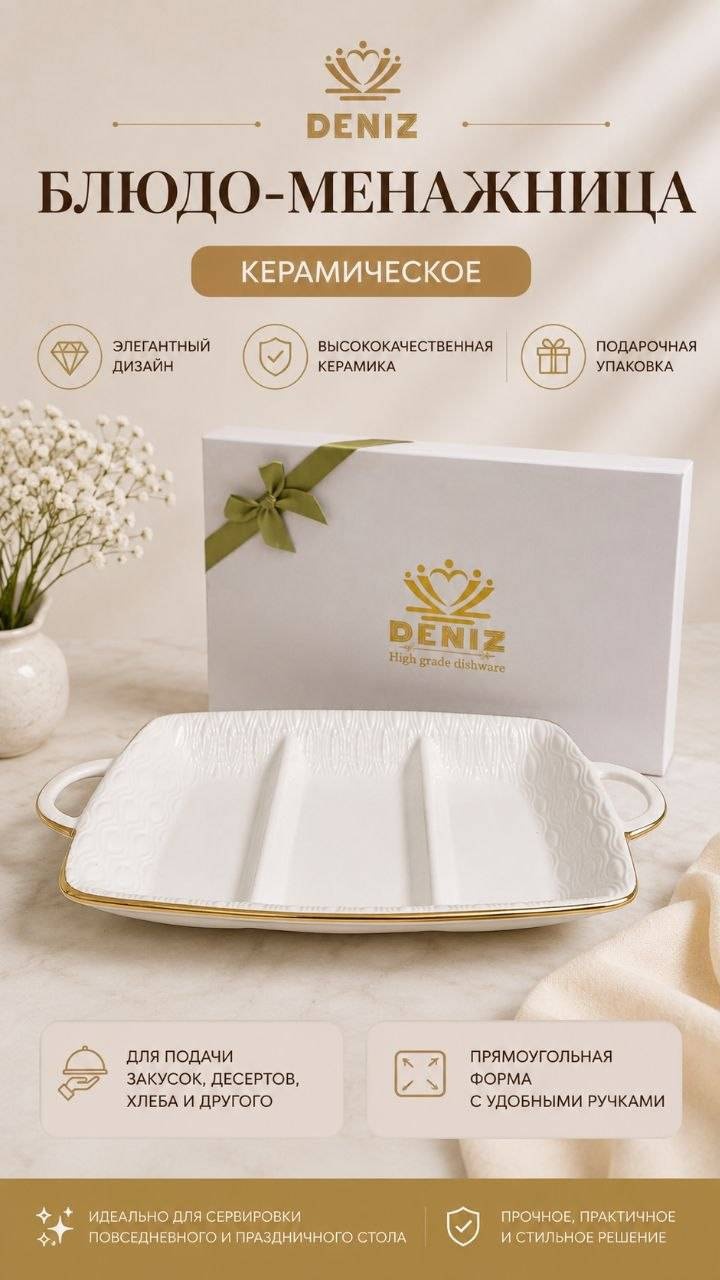 Deniz менажница DZ01-2000m прямоугольная 1 шт