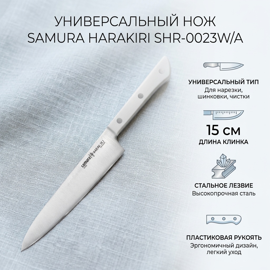 Нож универсальный Samura, лезвие: сталь 1 шт