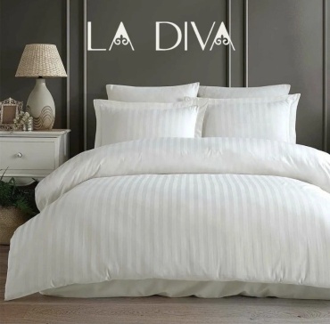 Комплект LA DIVA Белый цветок 1-спальный хлопок, 1 наволочка: 50x70 см