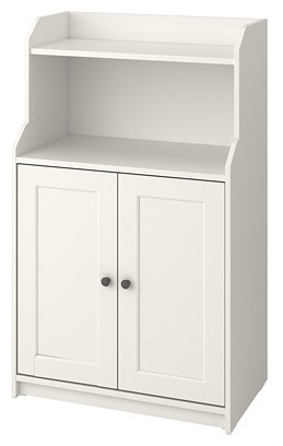 Распашной шкаф IKEA Шкаф с 2 дверьми IKEA HAUGA белый, 70x116х46 см, белый