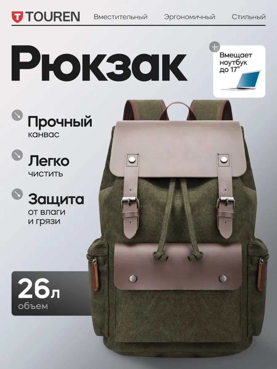 Рюкзак полиэстер зеленый