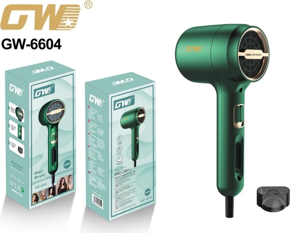GWD GW-6604 компактный фен зеленый