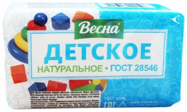 Кусковое мыло детское Весна ГОСТ 28546 Классический 1 шт