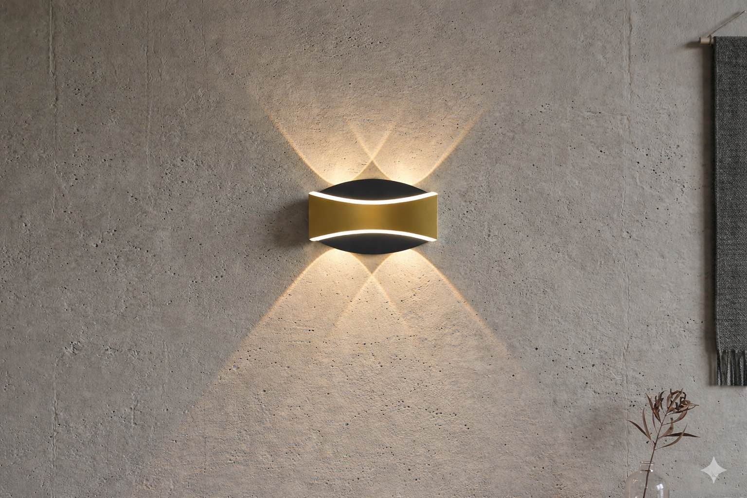 Бра настенный LED LED, черный, золотистый