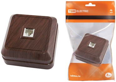 Телефонная розетка TDM ELECTRIC SQ1801-0041, бук