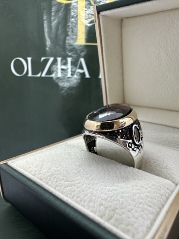 OLZHA BRAND O6 размер 21 вес 15.9 г серебро, гранат