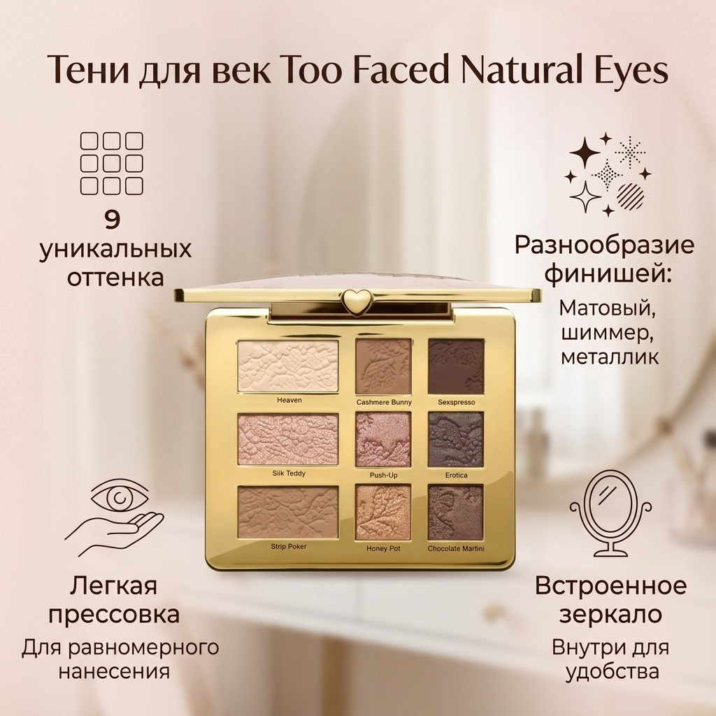 TOO FACED тени прессованные Natural eyes Natural eyes