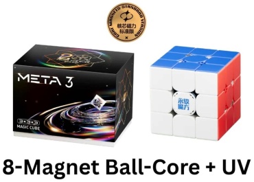 Кубик рубика YJ Toys Кубик Рубика 52343 YJ Meta (8-Magnet Ball-core + UV) 3x3 мультиколор с магнитами пластик