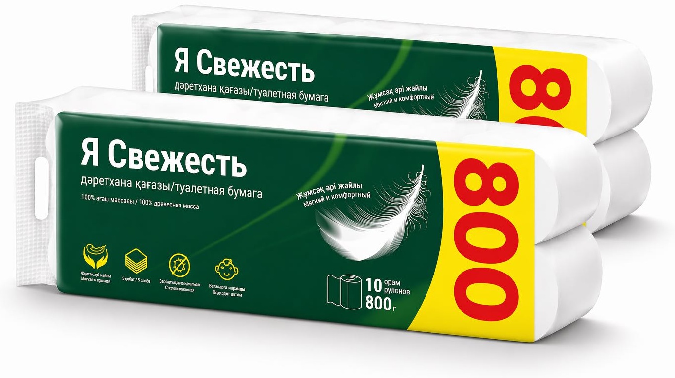 Я свежесть туалетная бумага 5-слойный 10 шт, первичная целлюлоза