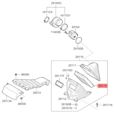 HYUNDAI / KIA воздушный фильтр 281132P300