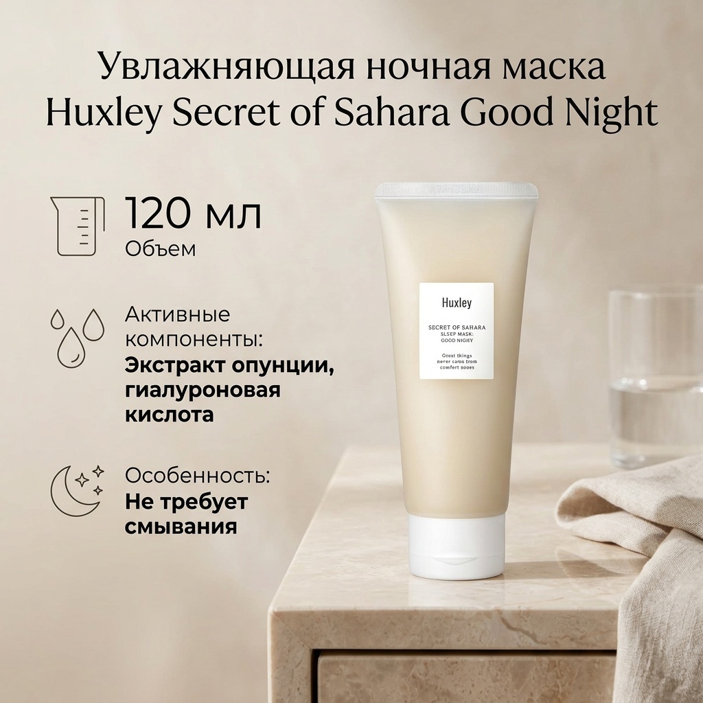 Маска для лица Huxley крем, ночная Secret of Sahara Sleep Mask Good Night 120 мл