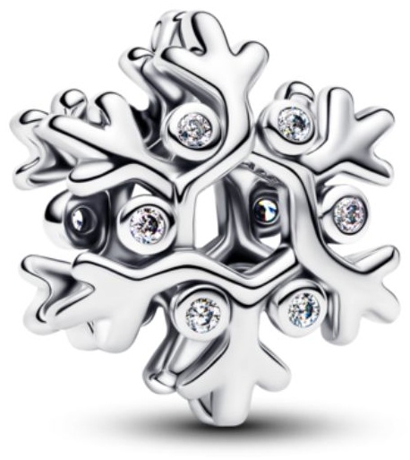 Шарм PANDORA «Ажурная снежинка» 794249C01 вес 1.22 г серебро, цирконий
