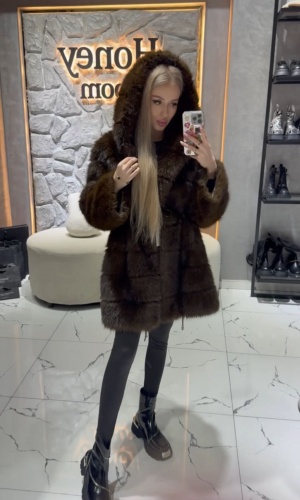 Шуба Honey room коричневый
