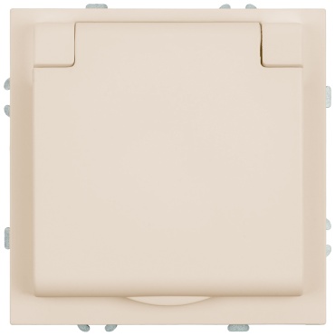 Розетка STEKKER Розетка 1-местная с крышкой с защ. штор, с/з, IP42, 250В, 16А, кашемир, soft touch 49907, кашемир